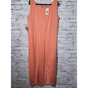 NWT KOH KOH Plus Sleeveless Wide Leg Casual Jumpsuit Light‎ Pink Peach 3XL